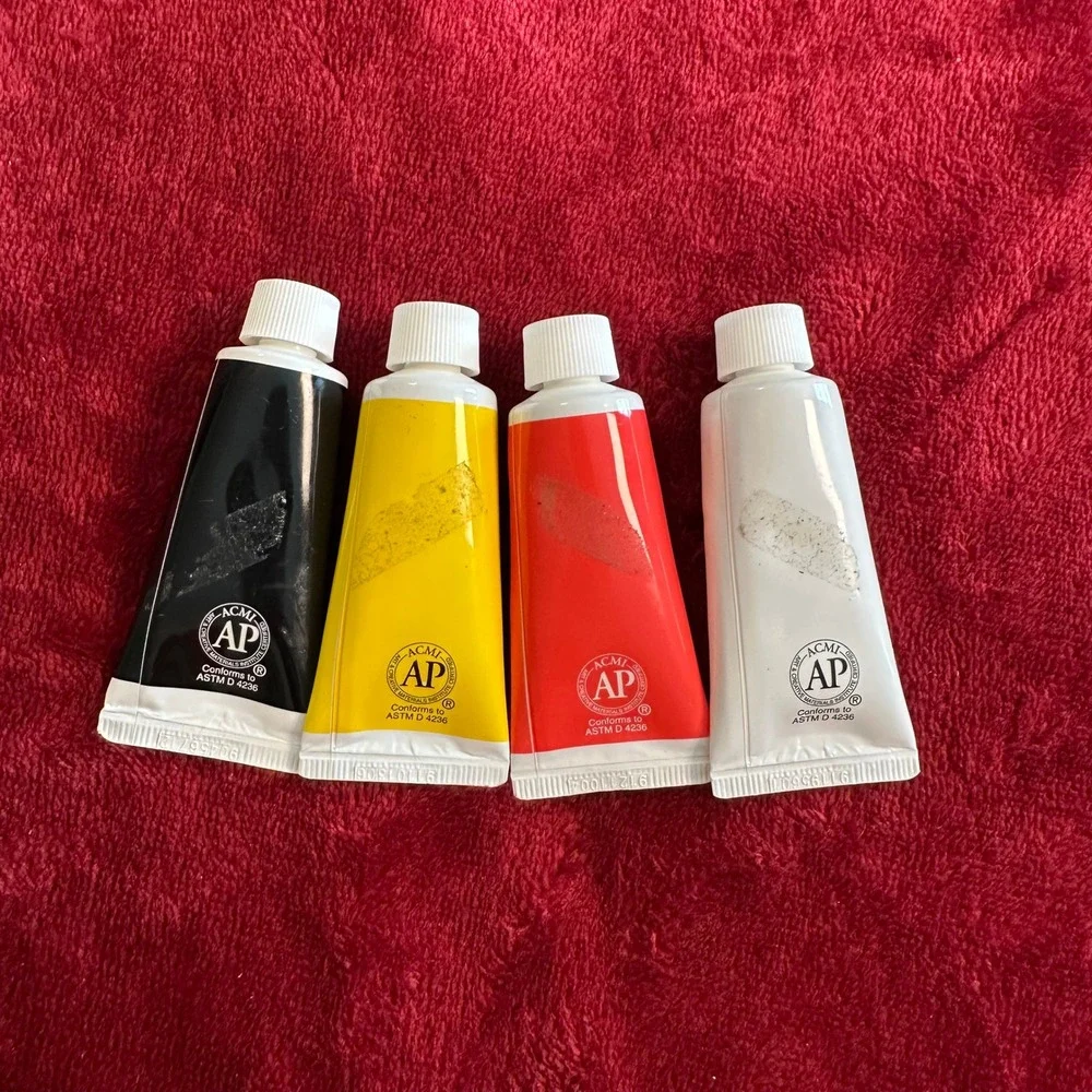 Artists Loft Academic Level 1 Acrylic Paint Set 4‎ Colors Black Yellow Red White